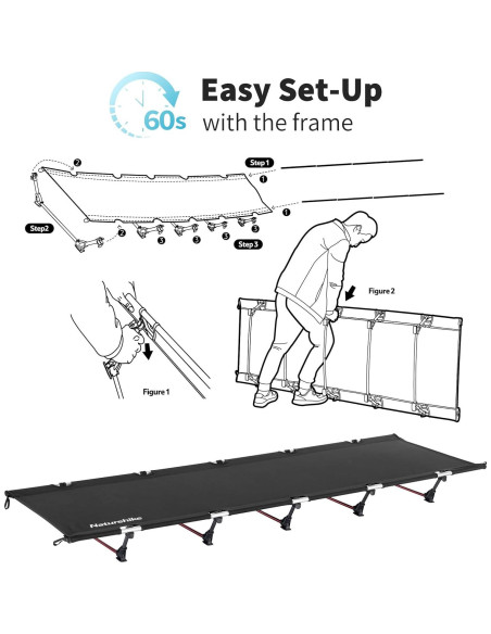 Cama de Camping Naturehike Ultraligera 2,18 kg Verde Plegable