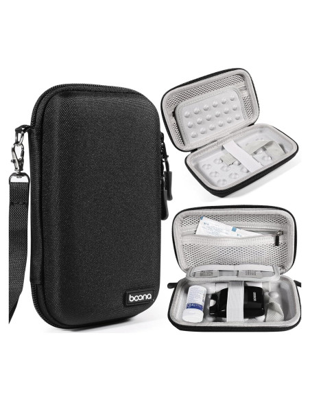 Estuche de Viaje Diabético Seqoiyia Pequeño Negro con Organizador