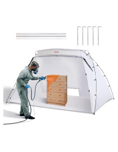 Cabina de Pintura Portátil VEVOR 3,05x2,13x1,83 m con Suelo