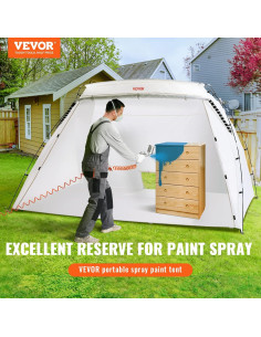 Cabina de Pintura Portátil VEVOR 3,05x2,13x1,83 m con Suelo 2