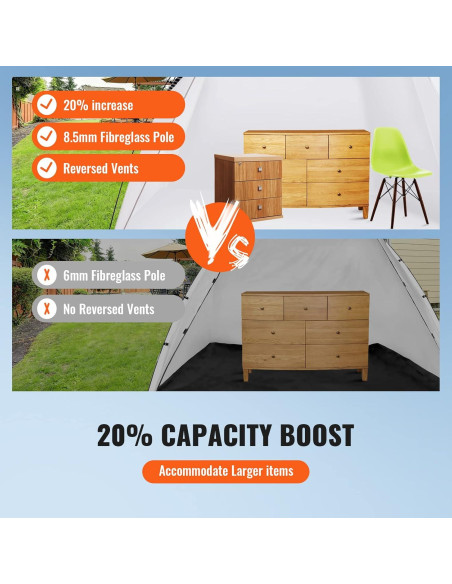 Cabina de Pintura Portátil VEVOR 3,05x2,13x1,83 m con Suelo