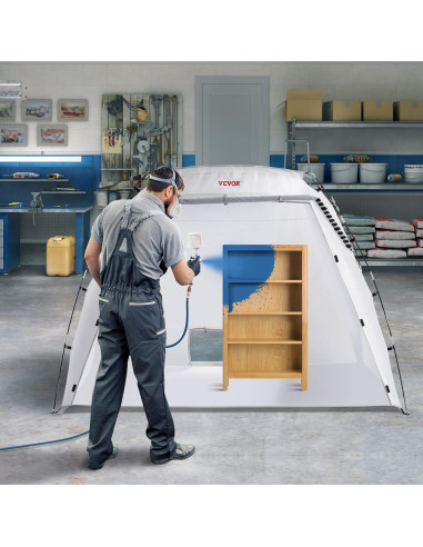 Cabina de Pintura Portátil VEVOR 3,05x2,13x1,83 m con Suelo