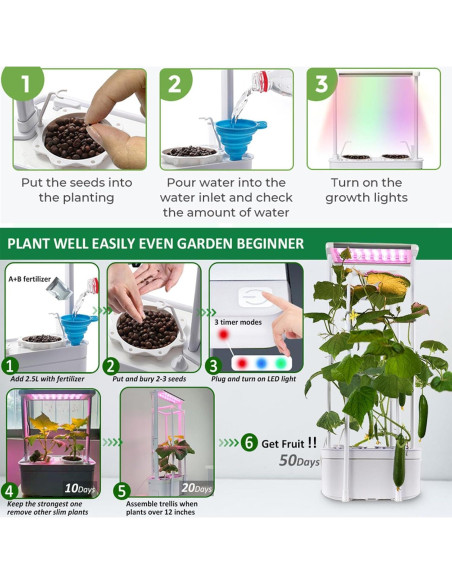 Kit de Cultivo Hidropónico E SUPEREGROW 6200LC con Luz LED