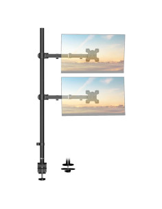 Soporte Doble Vertical WALI para Monitor hasta 32" Negro