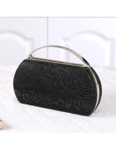 Bolso de Noche de Moda para Mujeres Negro con Rhinestones 2