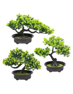 Árbol Bonsái Artificial CELESER 3 Macetas Decoración Interior