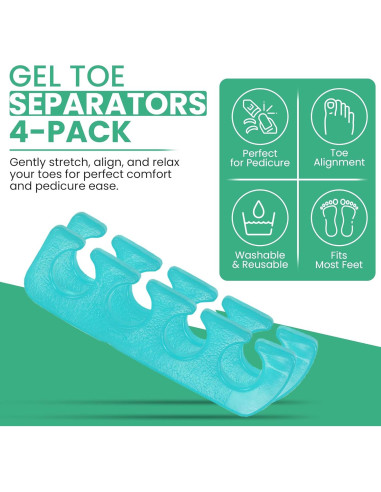 Separadores de Dedos de Gel Iconikal 8 Piezas Reutilizables