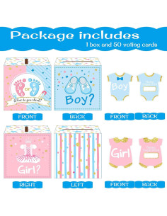 Caja de Votación Saintrygo con 50 Tarjetas Baby Shower 2