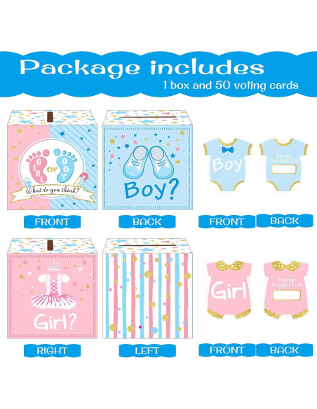 Caja de Votación Saintrygo con 50 Tarjetas Baby Shower