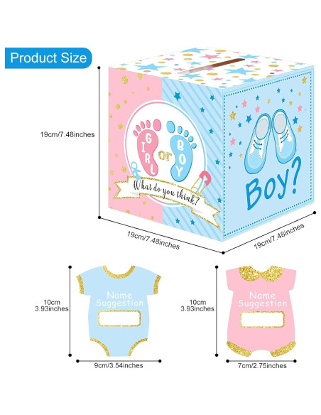 Caja de Votación Saintrygo con 50 Tarjetas Baby Shower