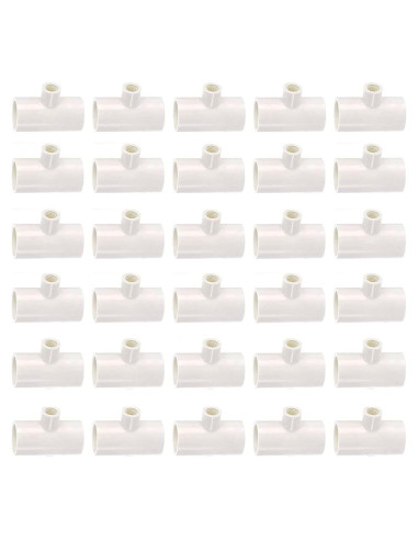 30 Accesorios Tee PVC Bebederos Pollo DredQcco 5cm