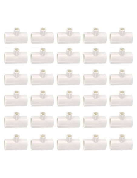 30 Accesorios Tee PVC Bebederos Pollo DredQcco 5cm