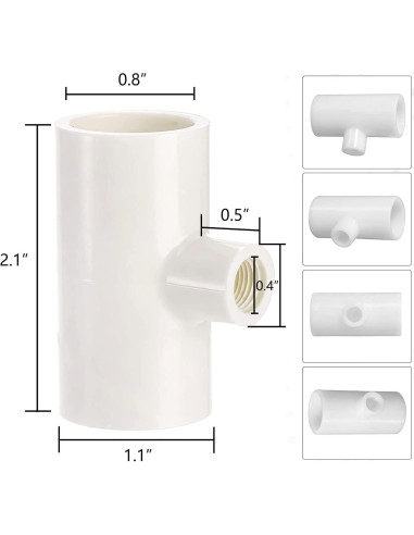 30 Accesorios Tee PVC Bebederos Pollo DredQcco 5cm