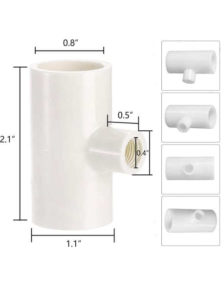 30 Accesorios Tee PVC Bebederos Pollo DredQcco 5cm