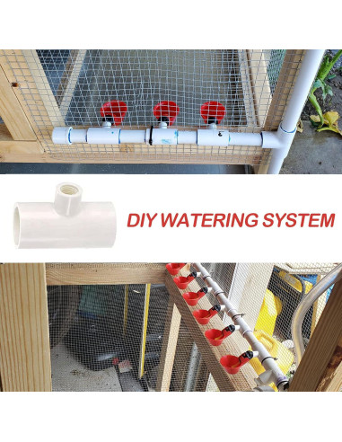 30 Accesorios Tee PVC Bebederos Pollo DredQcco 5cm