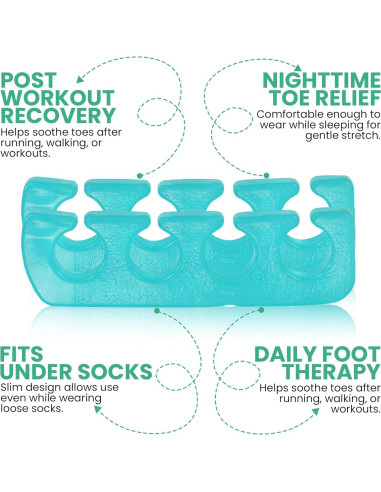 Separadores de Dedos de Gel Iconikal 8 Piezas Reutilizables