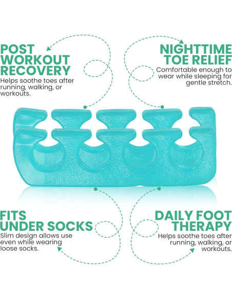 Separadores de Dedos de Gel Iconikal 8 Piezas Reutilizables