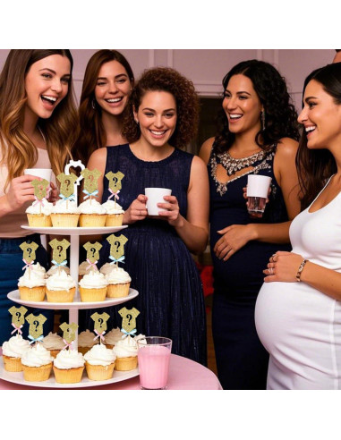 Adornos de Cupcake Alissar 30 Piezas Revelación de Género
