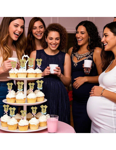 Adornos de Cupcake Alissar 30 Piezas Revelación de Género