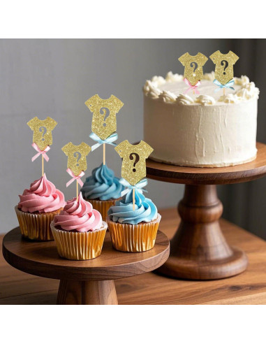 Adornos de Cupcake Alissar 30 Piezas Revelación de Género