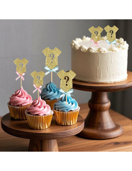 Adornos de Cupcake Alissar 30 Piezas Revelación de Género