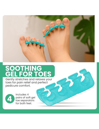 Separadores de Dedos de Gel Iconikal 8 Piezas Reutilizables