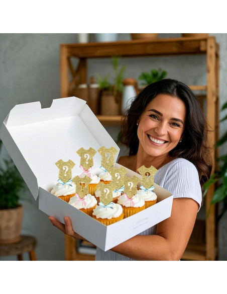 Adornos de Cupcake Alissar 30 Piezas Revelación de Género