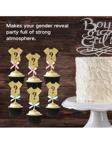 Adornos de Cupcake Alissar 30 Piezas Revelación de Género