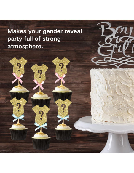 Adornos de Cupcake Alissar 30 Piezas Revelación de Género