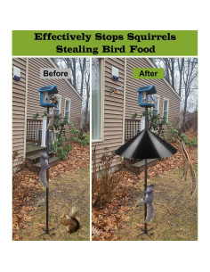 Baffle para Ardillas Ansionsol 48 cm Montaje Poste Negro 2