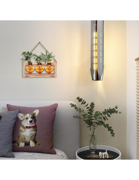 Terrario de Plantas MTsigns Corazón con Soporte de Madera