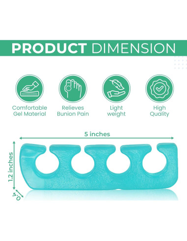 Separadores de Dedos de Gel Iconikal 8 Piezas Reutilizables