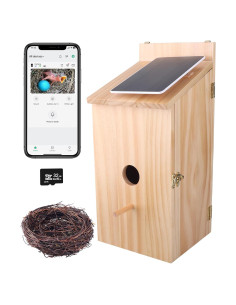 Casa de Aves Inteligente OZBOUN con Cámara HD 1080P Solar