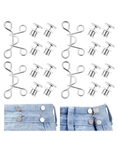 Extensor de Hebilla de Cintura Ajustable MOZEAT LENS Plata 4 Piezas