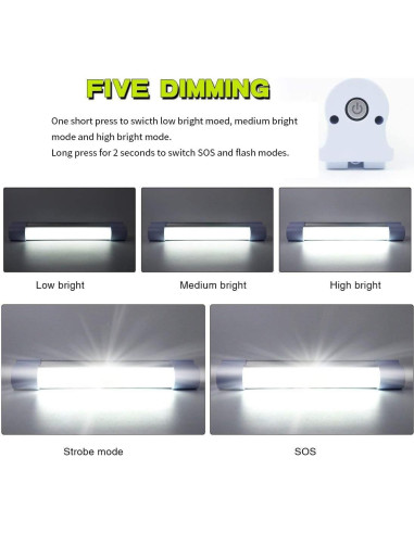 Luz LED recargable LETOUR Tubo 4000 lúmenes 5200mAh