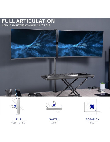 Soporte de Escritorio Doble VIVO para Monitores 27-38"