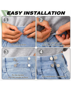 Extensor de Hebilla de Cintura Ajustable MOZEAT LENS Plata 4 Piezas 2