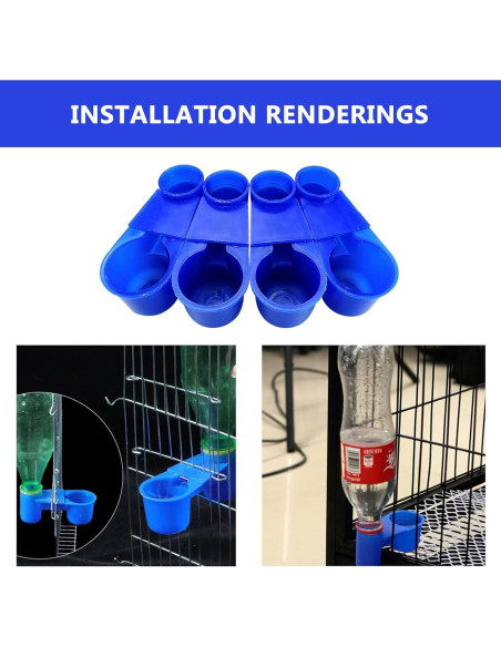 15 Tazas Automáticas para Aves Rongyang Azul 10.92 cm