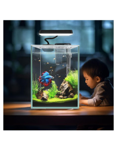 Acuario de Vidrio iPriro 1.5 Galones con Luz LED y Filtro