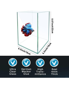 Acuario de Vidrio iPriro 1.5 Galones con Luz LED y Filtro 2