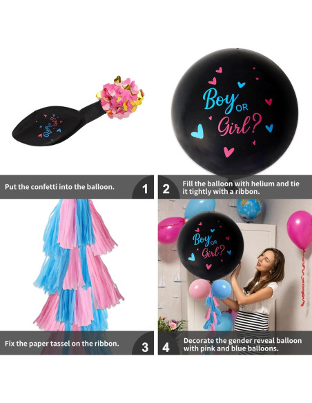 Kit de Globos Revelación de Género 16 Piezas SERONLINE Kit de Globos Revelación de Género 16 Piezas SERONLINE