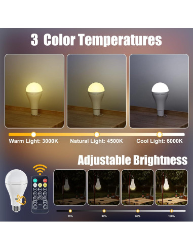 Bombilla LED Recargable Brightown 9W con Control Remoto