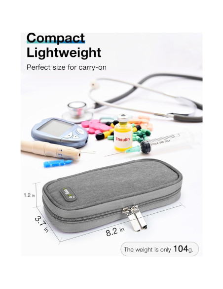 Bolsa Aislada para Insulina Leng Ke - Diabética Gris