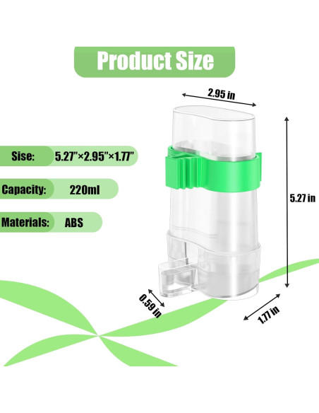 Dispensador de Agua para Aves CLPOAWC 2 Pcs Automático 7.37x3.30cm Dispensador de Agua para Aves CLPOAWC 2 Pcs Automático 7.37x3.30cm