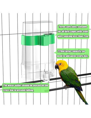 Dispensador de Agua para Aves CLPOAWC 2 Pcs Automático 7.37x3.30cm