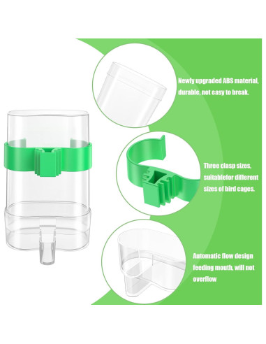 Dispensador de Agua para Aves CLPOAWC 2 Pcs Automático 7.37x3.30cm