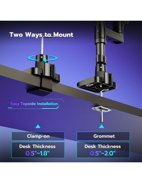 Soporte Doble para Monitor ARES WING 17-49" Negro