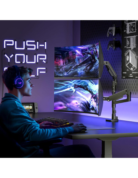 Soporte Doble para Monitor ARES WING 17-49" Negro