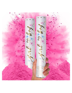 Cañones de Confeti Revelación de Género PrimePure - Rosa