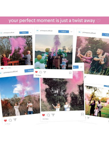 Cañones de Confeti Revelación de Género PrimePure - Rosa